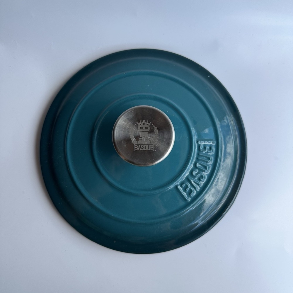 Basque Enameled Cast‎ Iron Cookware Replacement Lid Only Teal